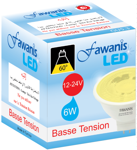 Lampe LED Basse Tension MR16 / 6W GU5.3 / 3000°K