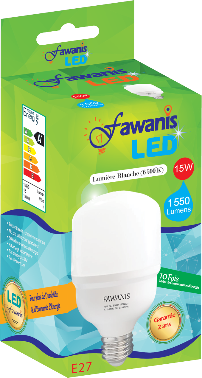 Ampoule LED 15W High Power à culot E27, luminosité 1400 Lm