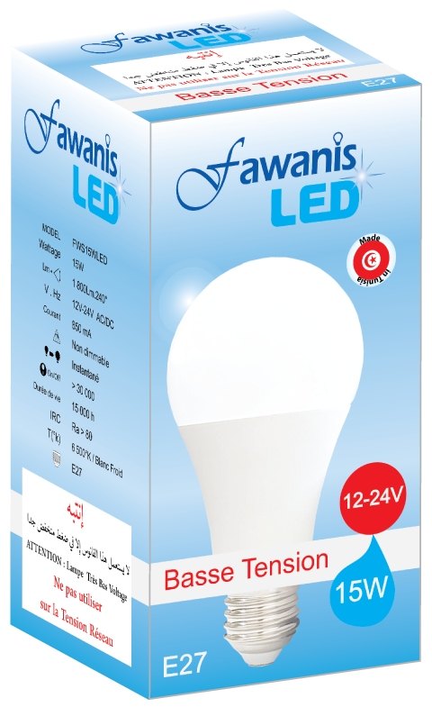 fawanis LED Basse Tension 15W E27